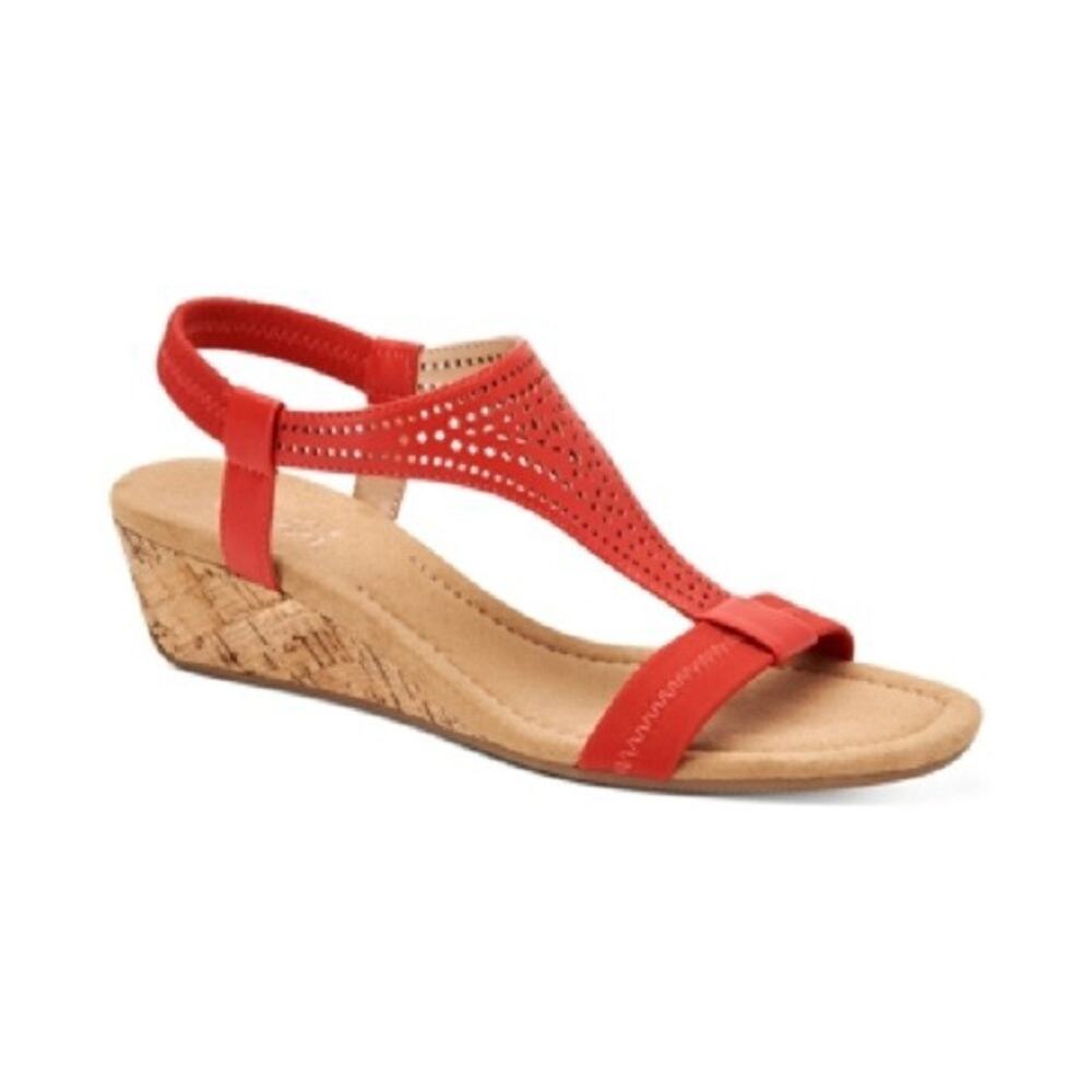 Alfani Women's Strap Step Round Toe Wedge Slingback Sandal, Multi Size 6M